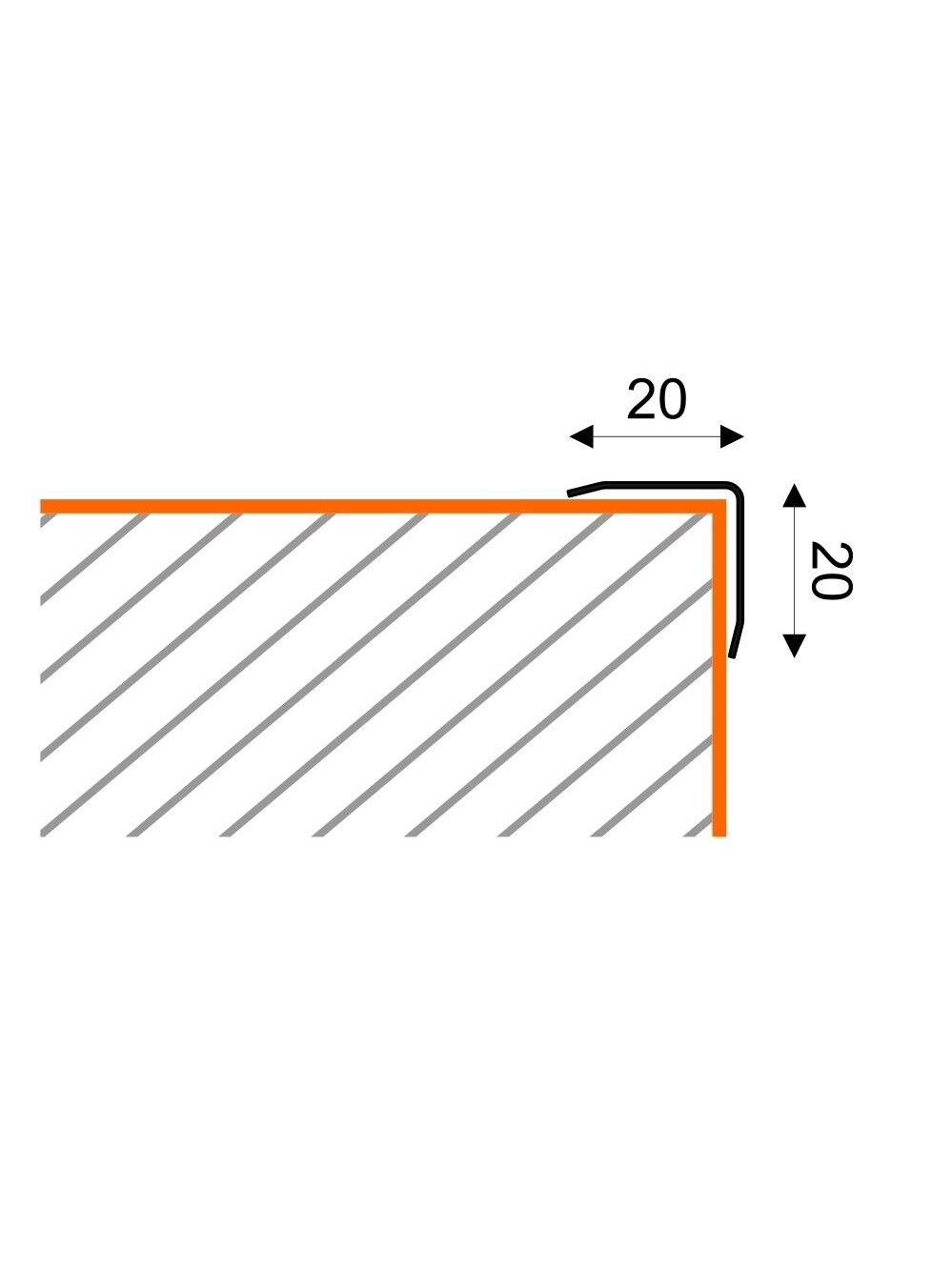Profilis kampinis, nerūdyjančio plieno Stainless Steel Profiles | 20x20mm L-250cm 2 Profilis kampinis, nerūdyjančio plieno Stainless Steel Profiles | 20x20mm L-250cm 2