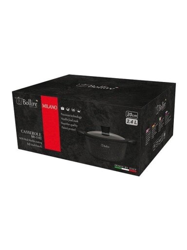 Puodas su dangčiu BOLLIRE MILANO BR-1102, Ø20 cm, 2,4 l