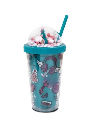 Puodelis su šiaudeliu K-POP 450 ml Puodelis su šiaudeliu K-POP 450 ml