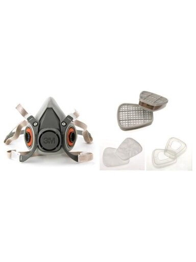Puskaukė su A2P2 filtrų komplektu 3M T6002C1R