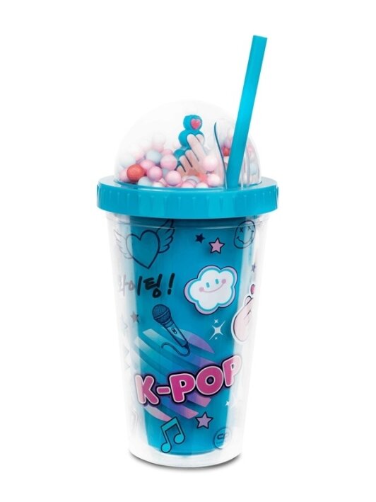 Puodelis su šiaudeliu K-POP 450 ml Puodelis su šiaudeliu K-POP 450 ml