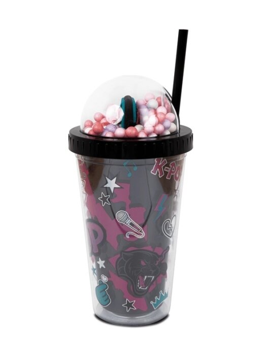 Puodelis su šiaudeliu K-POP 450ML 1