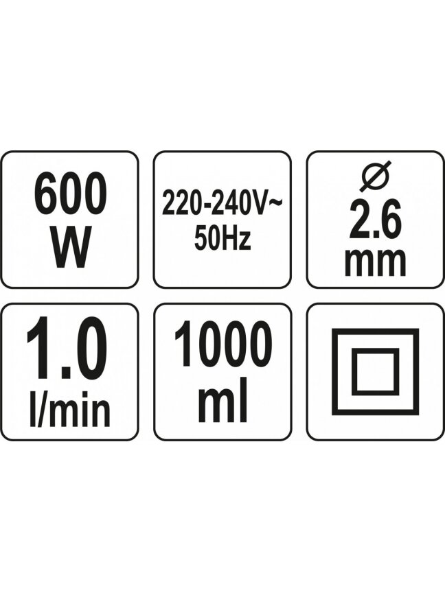 Pulverizatorius elektrinis 600W Yato | 1l, 1l/min 5 Pulverizatorius elektrinis 600W Yato | 1l, 1l/min 5
