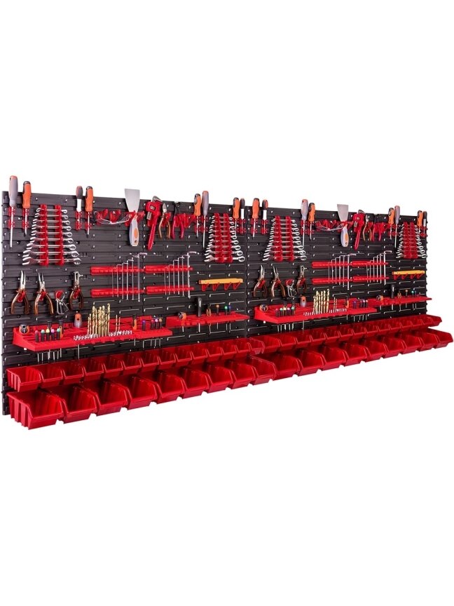 ⬡ PVC įrankių lenta su talpyklomis ir rankenomis, rinkinys 122 vnt. (WT01Y0276) ⬡ PVC įrankių lenta su talpyklomis ir rankenomis, rinkinys 122 vnt. (WT01Y0276)