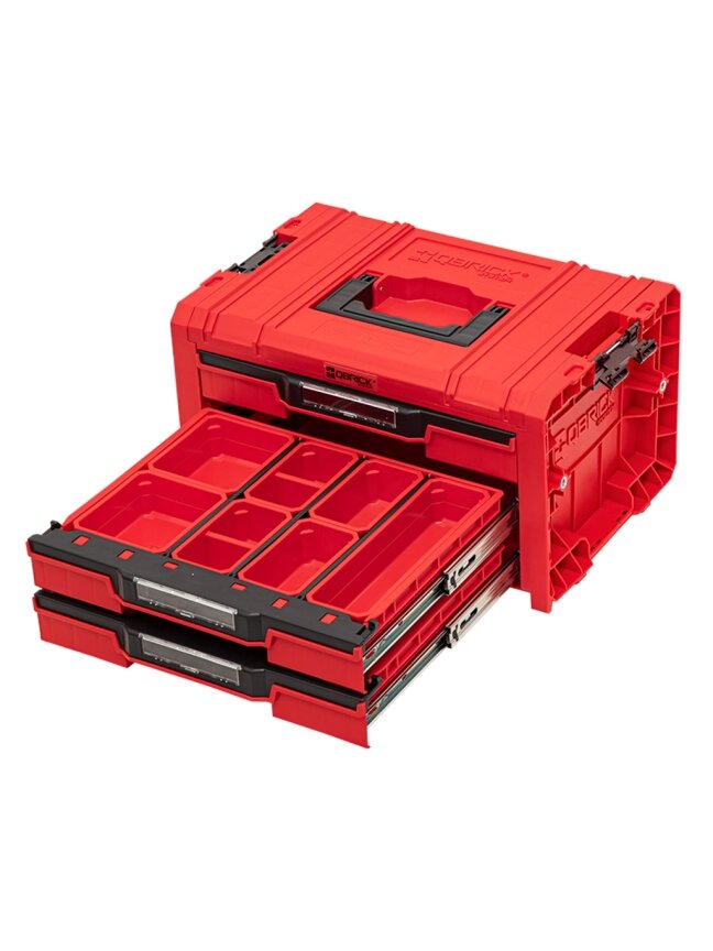 Qbrick QBRICK PRO įrankių dėžė su 3 stalčiais 2.0 EXPERT RED 3