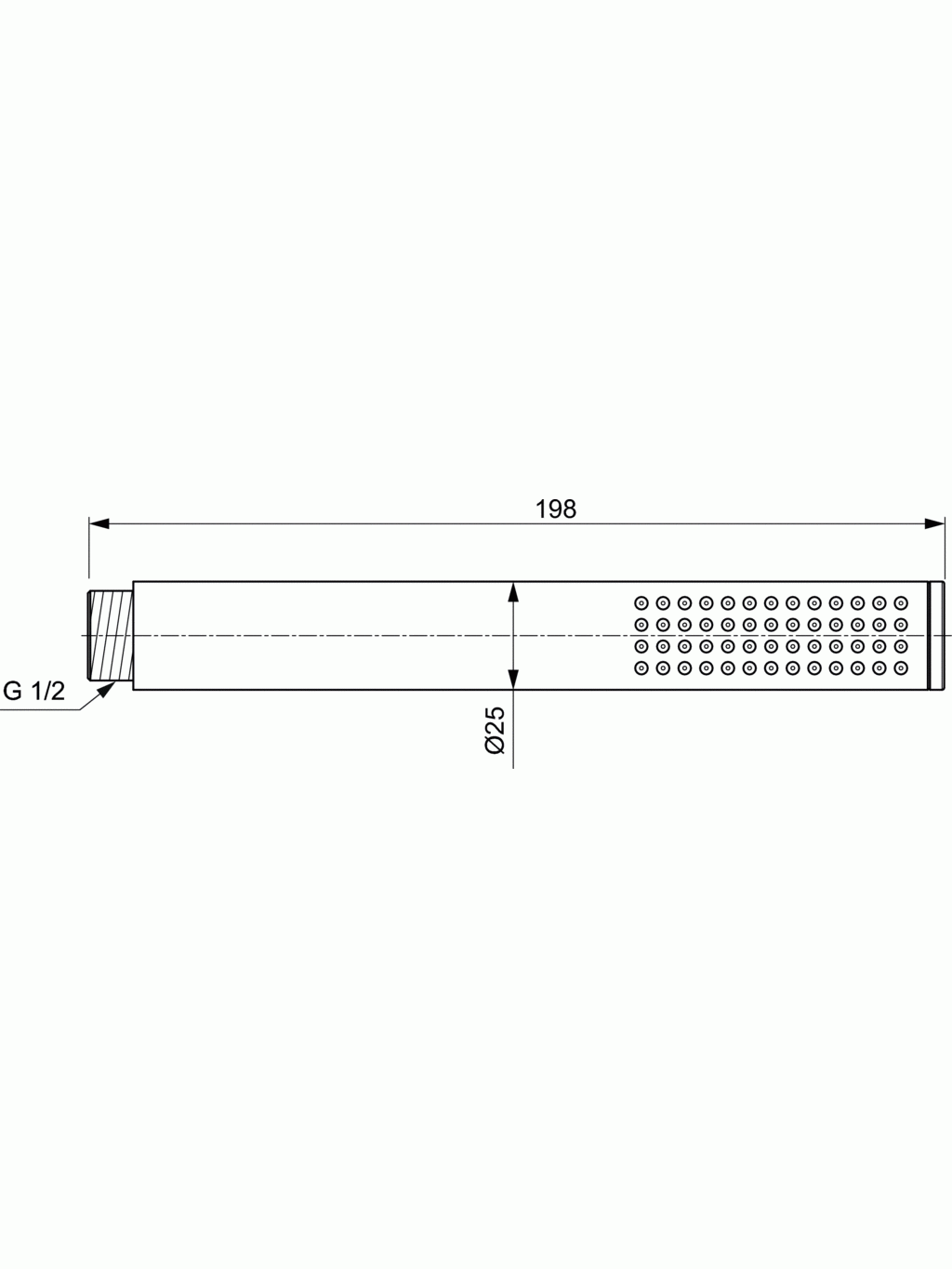 Rankinė dušo galva Ideal Standard, IdealRain Stick metalinė, Silk Black matinė juoda 1