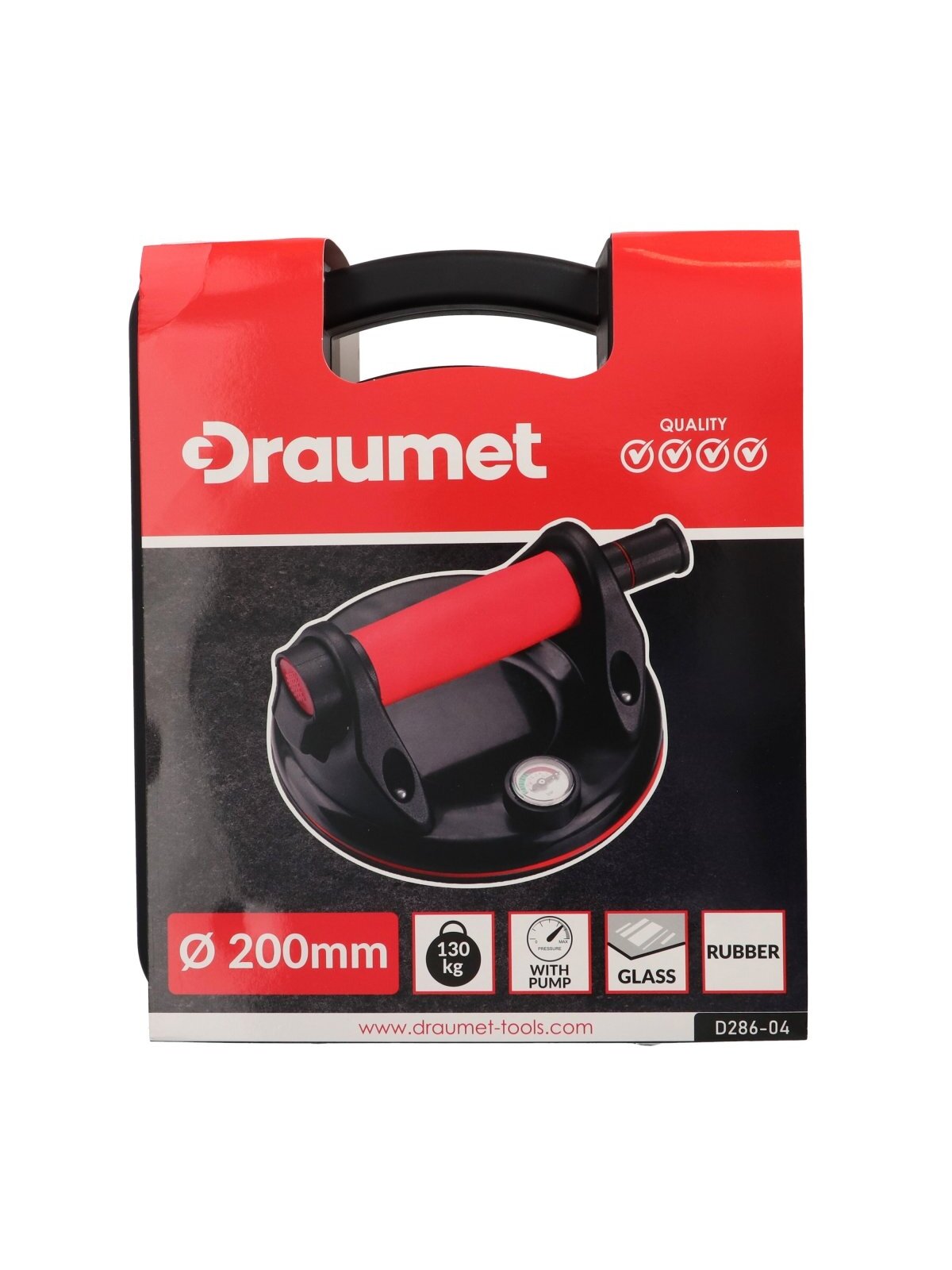 Rankena stiklui nešti 1 laikiklis, pneumatinė d-200mm, 130 kg Draumet 10