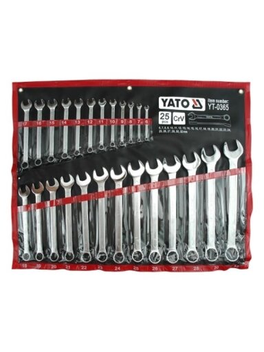 Raktų kombinuotų rinkinys 25vnt. CrV Yato | 6-32mm