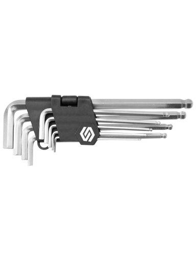 Raktų šešiabriaunių rinkinys 9vnt. 2-10mm CrV Vorel