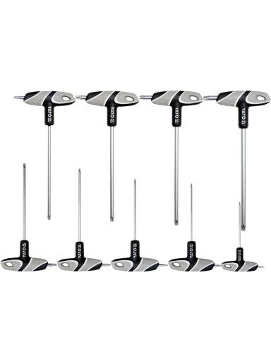 Raktų žvaigždinių su rankena rinkinys TORX, 9 vnt Yato | T10-T50mm