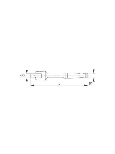 Rankena galvutei šarnyrinė CrV 1/2" 360mm Yato
