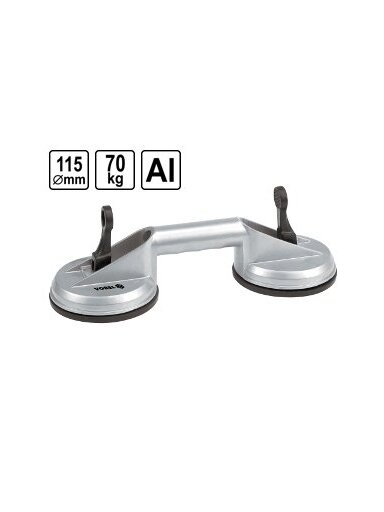 Rankena stiklui nešti 2 laikikliai aliuminiai Vorel | d-115mm, 70 kg