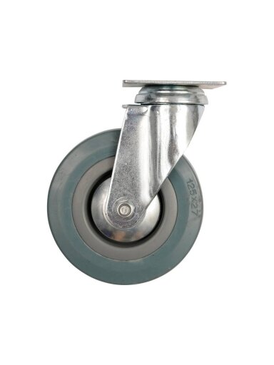 Ratukas vežimėliui, guminis, pilkas, pasukamas Vorel | d-125mm, 100kg