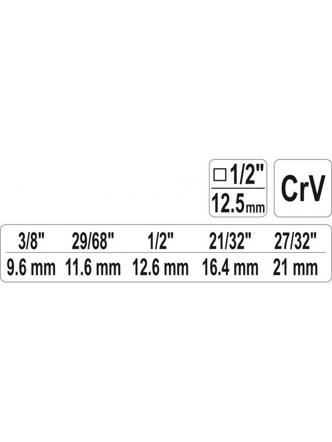 Raktas pakopinis 9,6 / 11,6 / 12,6 / 16,4 / 21 mm CrV Yato 2 Raktas pakopinis 9,6 / 11,6 / 12,6 / 16,4 / 21 mm CrV Yato 2