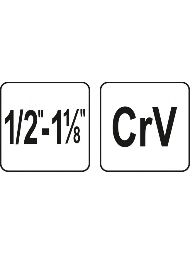 Raktas pakopinis su rankena 1/2" (12,7 mm) – 1-1/8" (28,6 mm) CrV Yato 3 Raktas pakopinis su rankena 1/2" (12,7 mm) – 1-1/8" (28,6 mm) CrV Yato 3