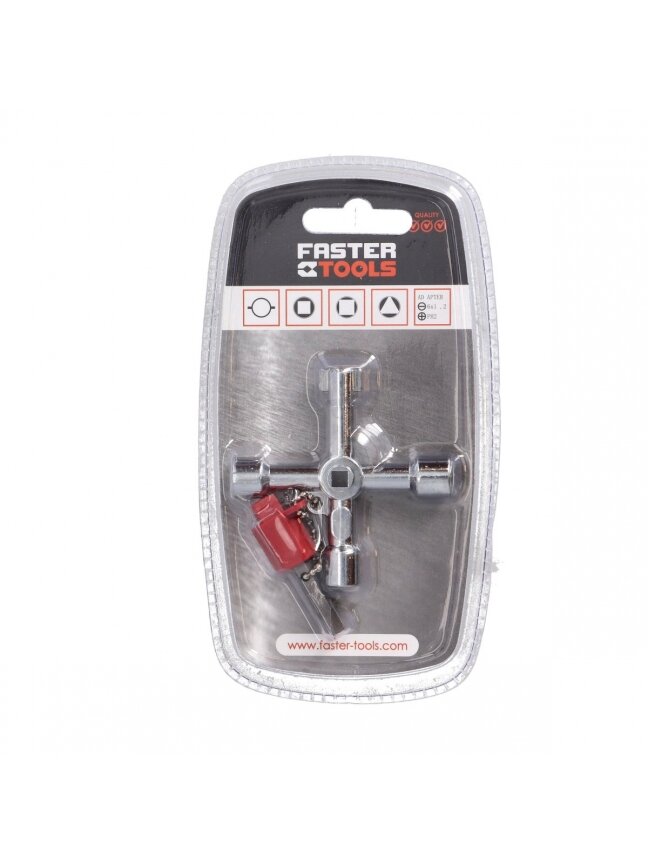 Raktas spintelėms, skydinėms + antgalis PH2/plokščias 6x1.2 Faster Tools 2 Raktas spintelėms, skydinėms + antgalis PH2/plokščias 6x1.2 Faster Tools 2