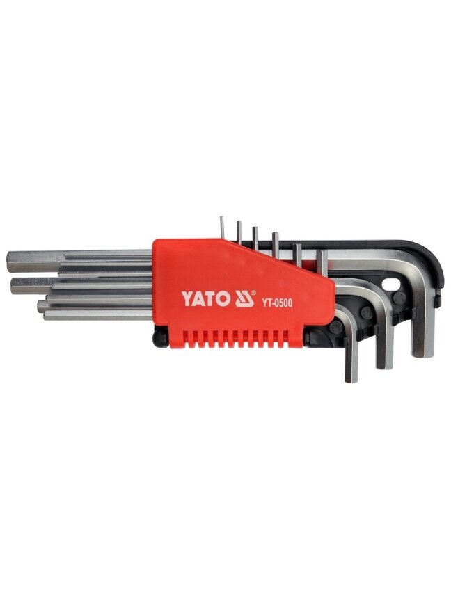 Raktų šešiabriaunių rinkinys 9vnt. 1,5-10mm Hex CrV Yato Raktų šešiabriaunių rinkinys 9vnt. 1,5-10mm Hex CrV Yato