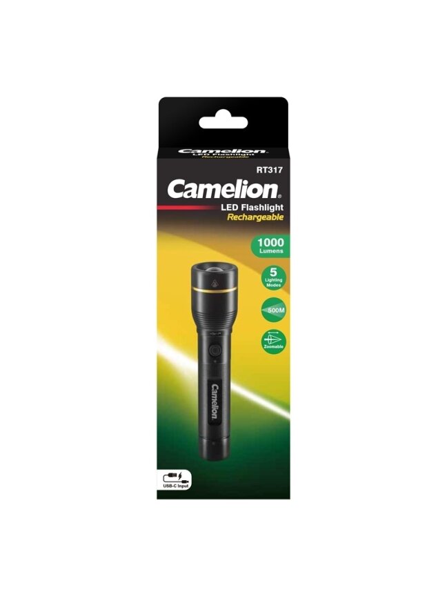 Rankinis žibintuvėlis Camelion 10W, 1000lm, pakraunamas