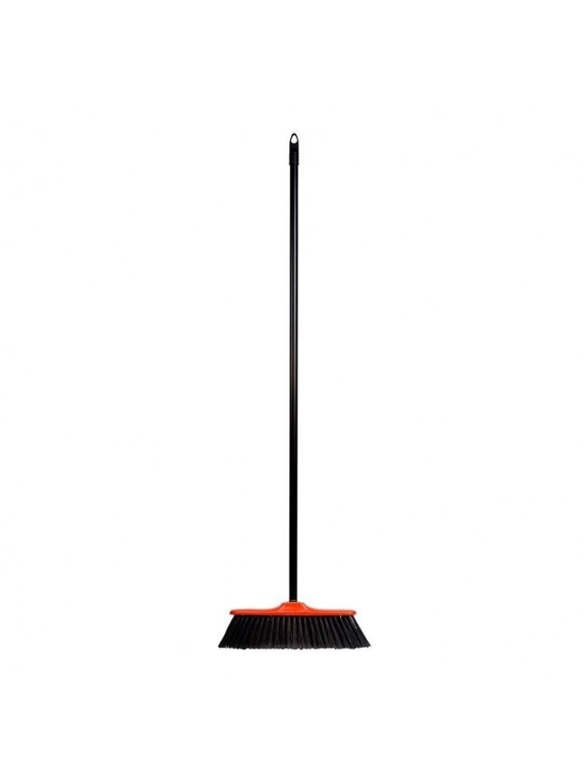 Raudonas grindų šepetys su metaliniu kotu Spontex, 120 cm Raudonas grindų šepetys su metaliniu kotu Spontex, 120 cm