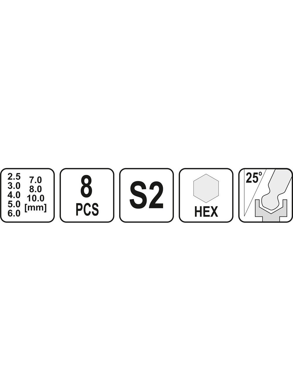 Raktų šešiabriaunių su rankena rinkinys HEX, 8 vnt Yato | 2.5-10mm 2 Raktų šešiabriaunių su rankena rinkinys HEX, 8 vnt Yato | 2.5-10mm 2