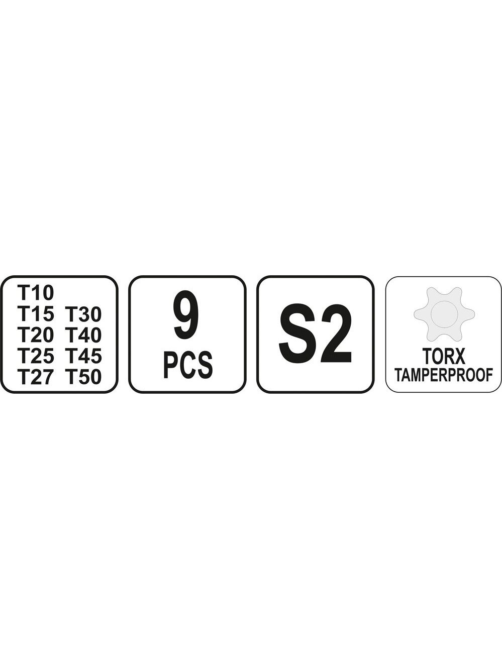 Raktų žvaigždinių su rankena rinkinys TORX, 9 vnt Yato | T10-T50mm 1 Raktų žvaigždinių su rankena rinkinys TORX, 9 vnt Yato | T10-T50mm 1