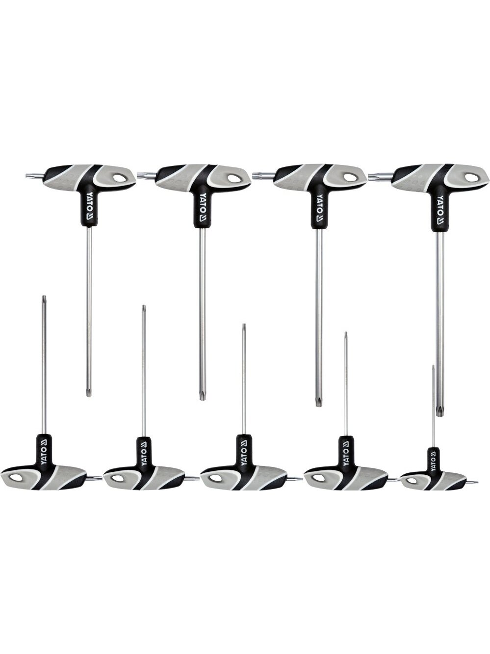 Raktų žvaigždinių su rankena rinkinys TORX, 9 vnt Yato | T10-T50mm