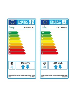Rekuperatorius ENSY InoVent AHU-400HH/1 palubinis deš. p. 430m³/h. Komplekte valdiklis su WI-FI 2