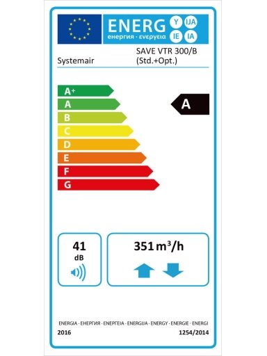Rekuperatorius SystemAir Save, vertikalus, rotacinis, VTR 300, kairinis Rekuperatorius SystemAir Save, vertikalus, rotacinis, VTR 300, kairinis