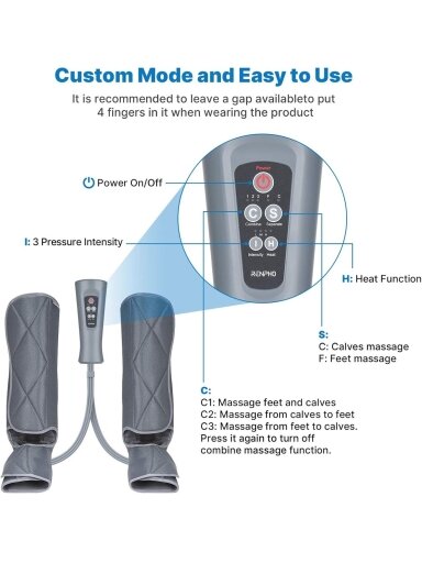 RENPHO leg massager (kojų masažuoklis) su šilumos funkcija
