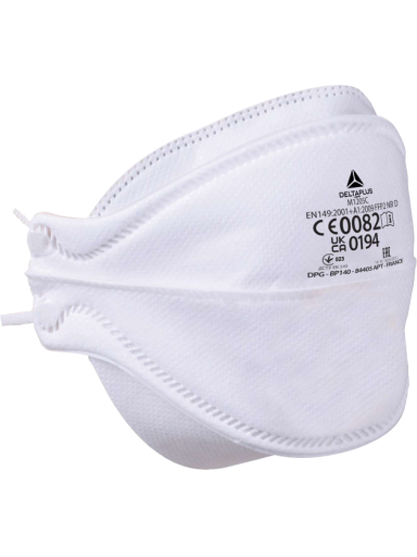 Respiratorius M1205C be vožtuvo, 20 vnt, sulankstomas, FFP2, Delta Plus