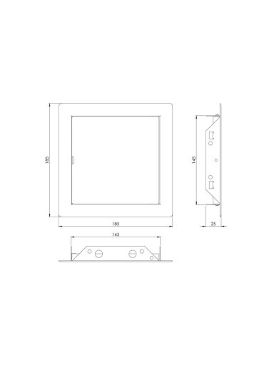 Revizinės durelės EUROPLAST RLM1515I, 15 x 15 cm