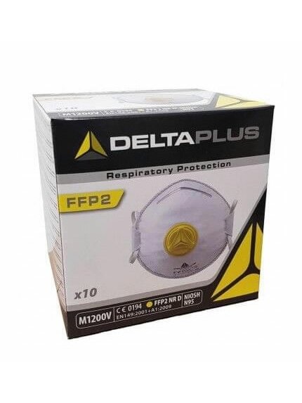 Respiratorius su iškvėpimo vožtuvu FFP2, 10 vnt., Delta Plus 1
