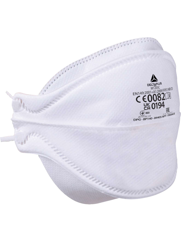 Respiratorius M1205C be vožtuvo, 20 vnt, sulankstomas, FFP2, Delta Plus 1