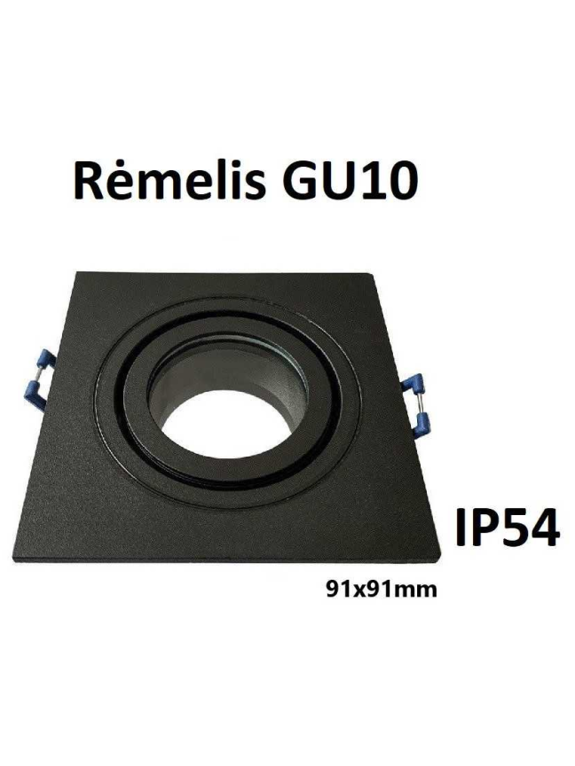 Reguliuojamas LED rėmelis į pakalimą GU10 juodas kvadratinis be lemputės Reguliuojamas LED rėmelis į pakalimą GU10 juodas kvadratinis be lemputės