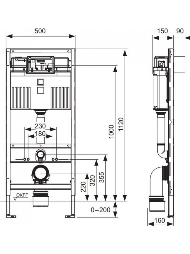 Rėmas wc universalus tece 9300302 profil 2