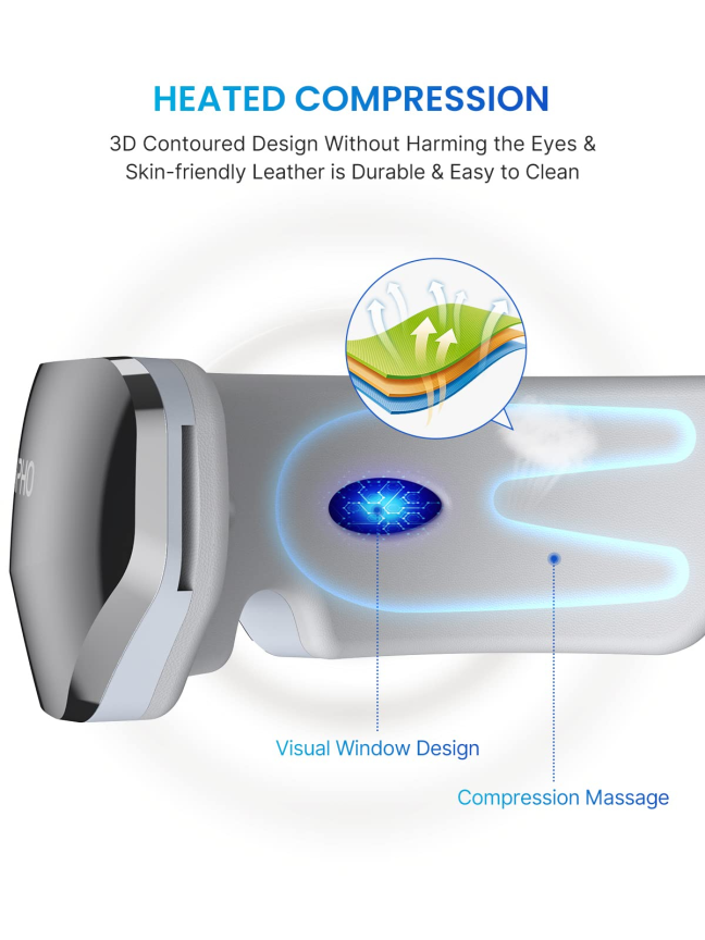 Renpho Eyeris View Eye Massager Akių priežiūros prietaisas su integruotomis šildymo pagalvėlėmis 2 Renpho Eyeris View Eye Massager Akių priežiūros prietaisas su integruotomis šildymo pagalvėlėmis 2