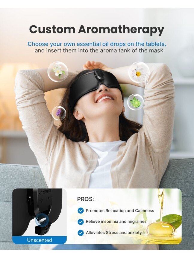 RENPHO Eyesnooze miego akiniai-kaukė su aromaterapija 3
