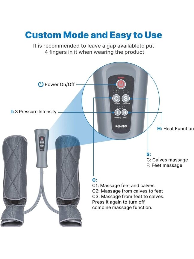 RENPHO leg massager (kojų masažuoklis) su šilumos funkcija 1 RENPHO leg massager (kojų masažuoklis) su šilumos funkcija 1