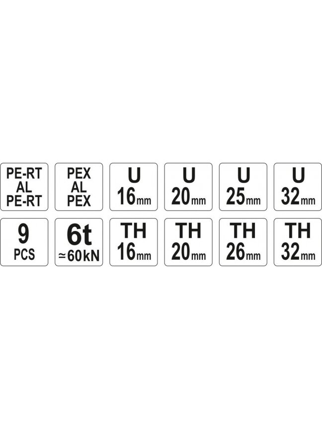 Replės PEX-AL-PEX vamzdžių užspaudimui Yato | U:16,20,25,32mm; TH: 16,20,26,32mm 6 Replės PEX-AL-PEX vamzdžių užspaudimui Yato | U:16,20,25,32mm; TH: 16,20,26,32mm 6