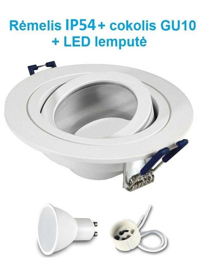 Reguliuojamas LED šviestuvas į pakalimą GU10 baltas Reguliuojamas LED šviestuvas į pakalimą GU10 baltas