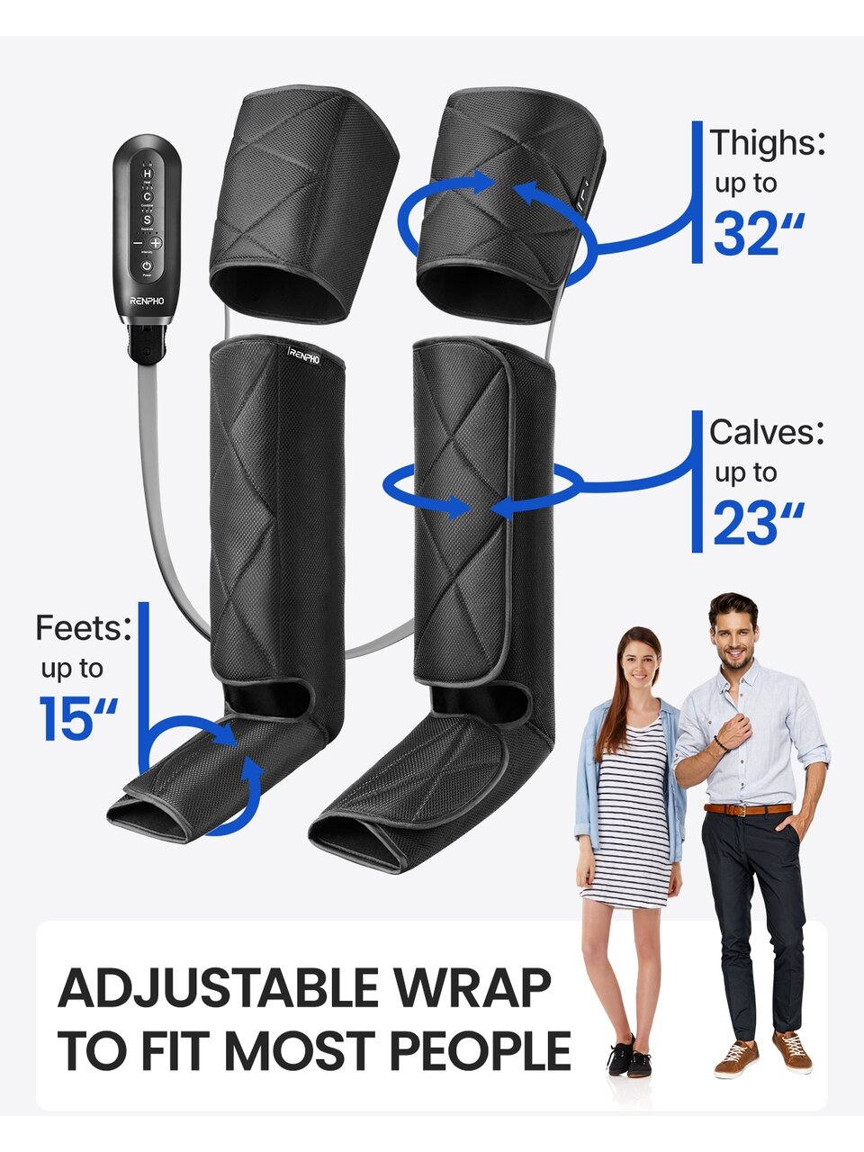 RENPHO Aeria Ultimate Thermal 2 (taip pat žinomam kaip modelis 079H) kojų masažuokliui su oro kompresija ir šildymo funkcija 3 RENPHO Aeria Ultimate Thermal 2 (taip pat žinomam kaip modelis 079H) kojų masažuokliui su oro kompresija ir šildymo funkcija 3