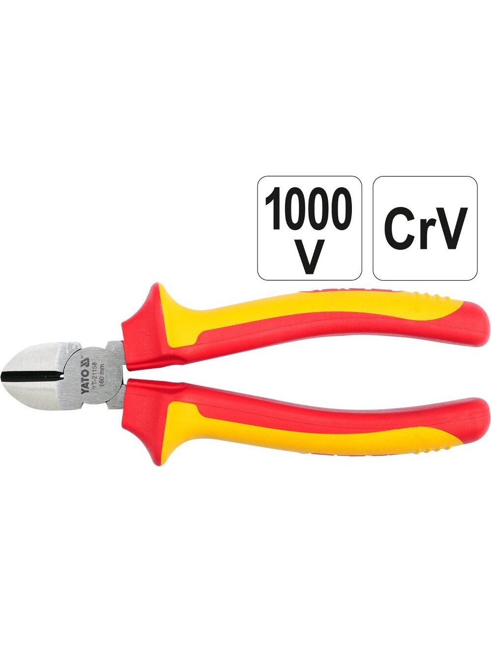 Replės kirpimo šoninio izoliuotos 1000V Yato | 160 mm, CrV (blisteryje)