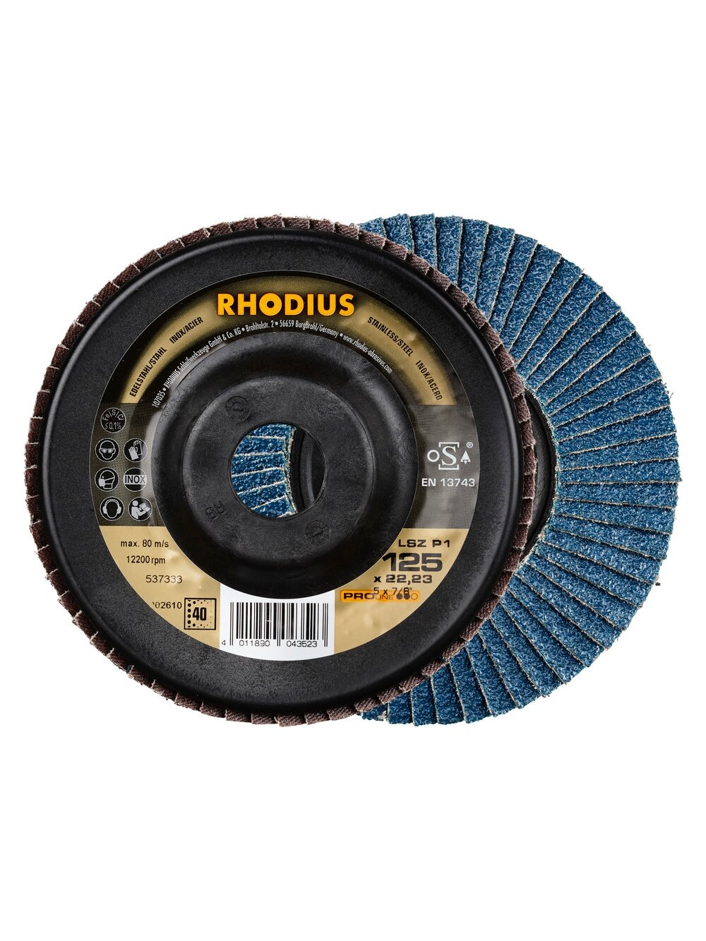 Rhodius Lapelinis šlifavimo diskas „Rhodius" 180 mm. LSZ60 Rhodius Lapelinis šlifavimo diskas „Rhodius" 180 mm. LSZ60