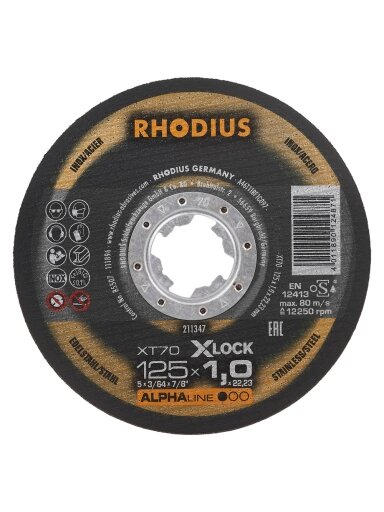Rhodius Met.pj. diskas XT70 125x1,5x22,23 X-LOCK