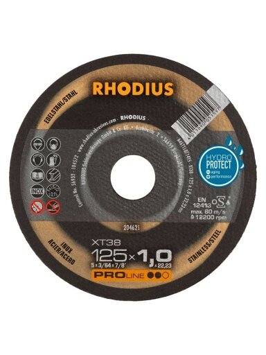 Rhodius Pjovimo diskas XT38 125x1x22,23 mm
