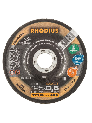 RHODIUS Pjovimo diskas XTK6, 125x0,6x22,23 mm, RHODIUS, 10 vnt RHODIUS Pjovimo diskas XTK6, 125x0,6x22,23 mm, RHODIUS, 10 vnt