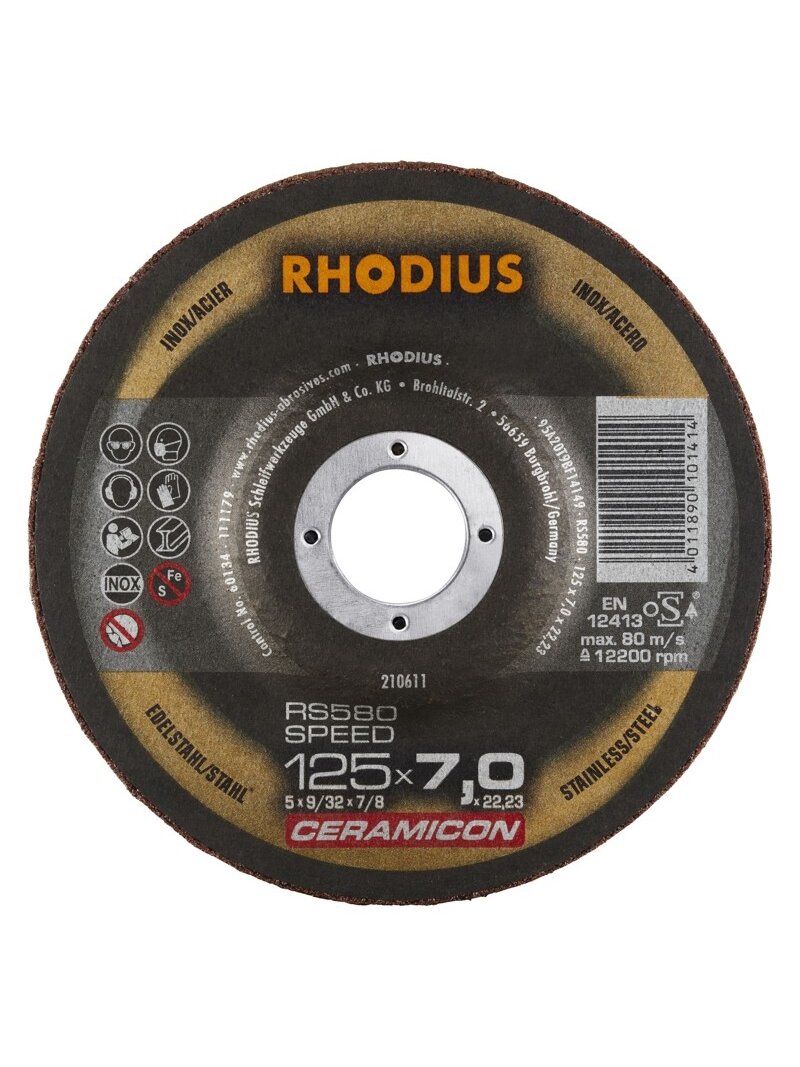 Rhodius Metalo šlif. diskas SPEED 125x7x22,23 mm Rhodius Metalo šlif. diskas SPEED 125x7x22,23 mm