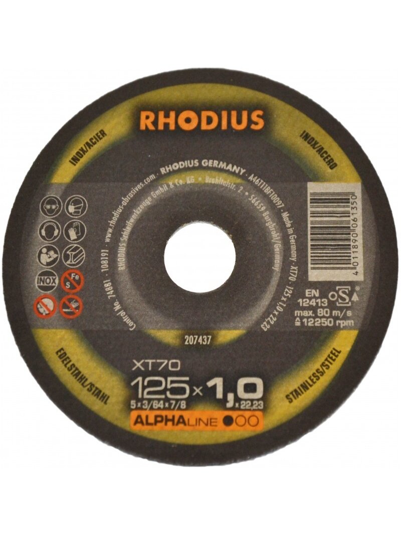 Rhodius Pjovimo diskas XT70 125x1x22,23 mm