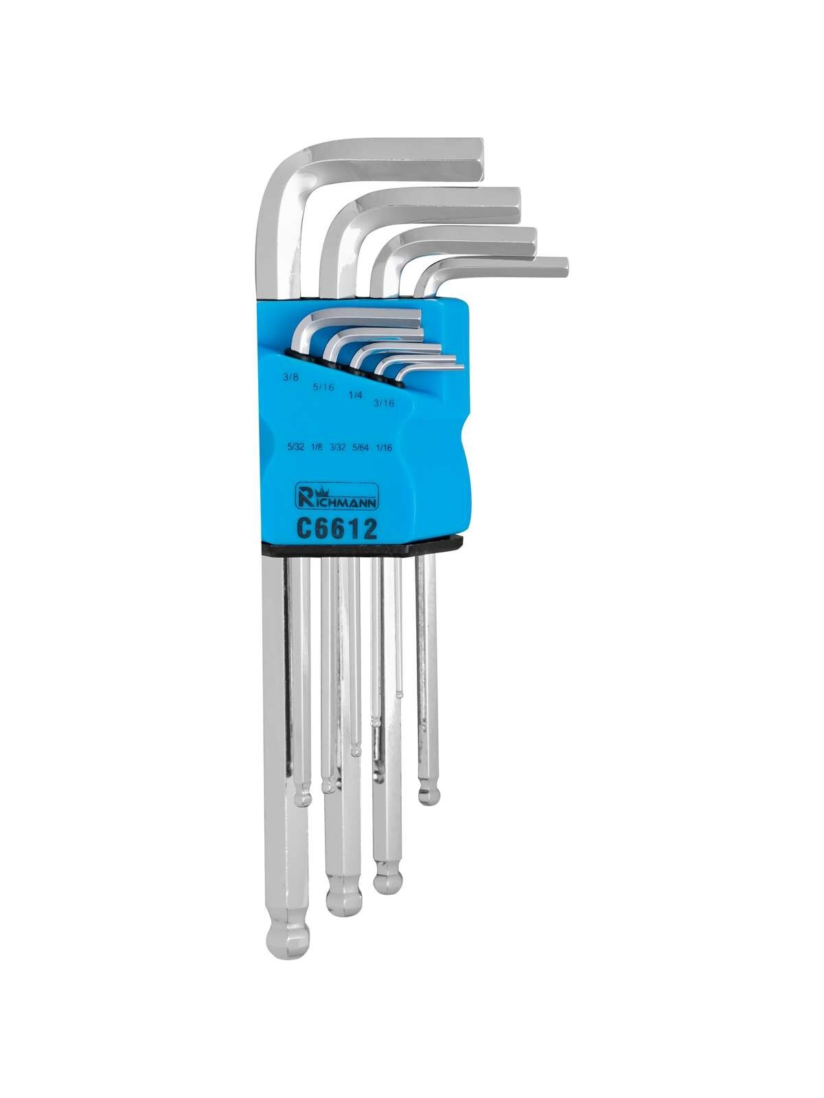 Richmann Colinių L formos raktų komplektas 1/16 "- 3/8", 9 VNT Richmann Colinių L formos raktų komplektas 1/16 "- 3/8", 9 VNT
