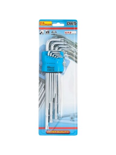 Richmann Ilgi šešiakampiai raktai TORX T10-T50, 9 vnt.